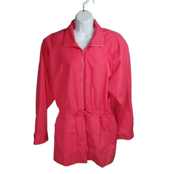 Vintage Tabi Shirt  Coat Jacket Wind Resistant Oversized Fit Pink 14 - Picture 2 of 8